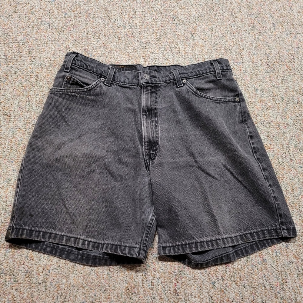 Vintage Levis 560 Shorts Mens 36 Black Orange Tab USA Made 90s Baggy Jorts